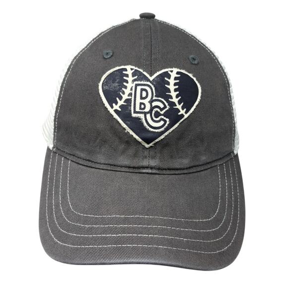 BC Baseball Heart Snapback Trucker Hat Gray L Adjustable Mesh Back Richardson - Picture 1 of 10